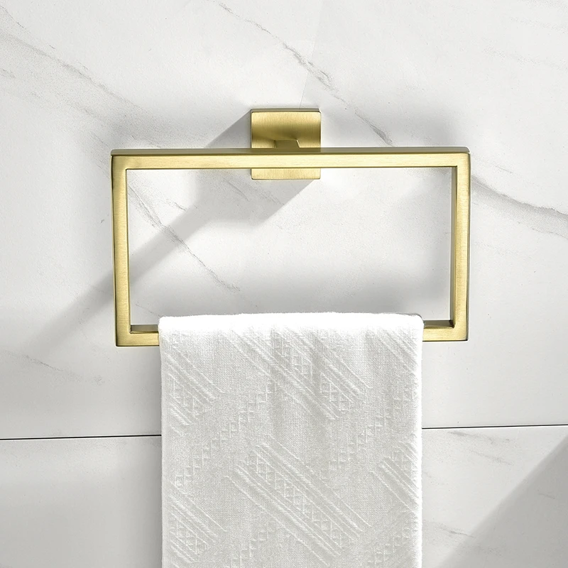 Stainless Steel Square Towel Hook Hanging Bathroom Towel Ring Creative Towel Hook Bathroom Towel Ring Hardware Accessories Gold
Stainless Steel Square Towel Hook Hanging Bathroom Towel Ring Creative Towel Hook Bathroom Towel Ring Hardware Accessories Gold