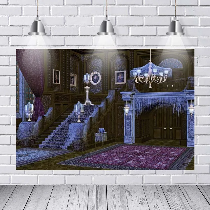 Halloween Haunted House Backdrop Middle Ages Retro Spooky Deserted Mansion Spider Web Stairs Background Decor Photoshoot
Halloween Haunted House Backdrop Middle Ages Retro Spooky Deserted Mansion Spider Web Stairs Background Decor Photoshoot