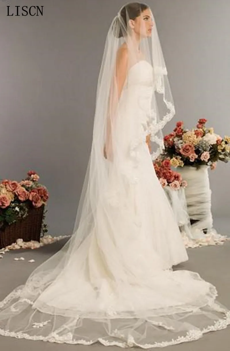 Fashion Party Appliques Edge Hot Sale! New Elegant Lace Edge Long Bridal Veils 1 Layer Ivory White Wedding Accessories
Fashion Party Appliques Edge Hot Sale! New Elegant Lace Edge Long Bridal Veils 1 Layer Ivory White Wedding Accessories