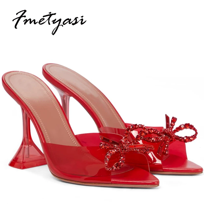 Red Transparent PVC Women Sandals Rhinestones Butterfly Knot Wine Glass Clear Heels Summer Pointed Open Toe Party Jelly Shoes
Red Transparent PVC Women Sandals Rhinestones Butterfly Knot Wine Glass Clear Heels Summer Pointed Open Toe Party Jelly Shoes