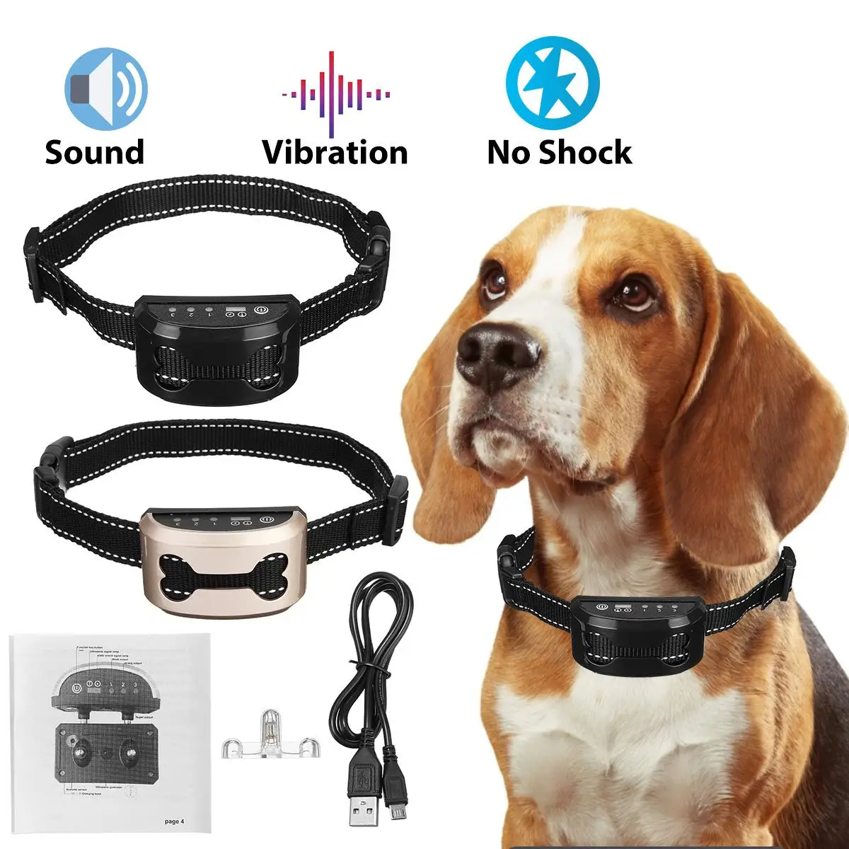 Bark Collar Pet Dog Rechargeable Anti Bark Collar Control Waterproof Stop Barking Dog Intelligent Ultrasonic Training Collars
Bark Collar Pet Dog Rechargeable Anti Bark Collar Control Waterproof Stop Barking Dog Intelligent Ultrasonic Training Collars