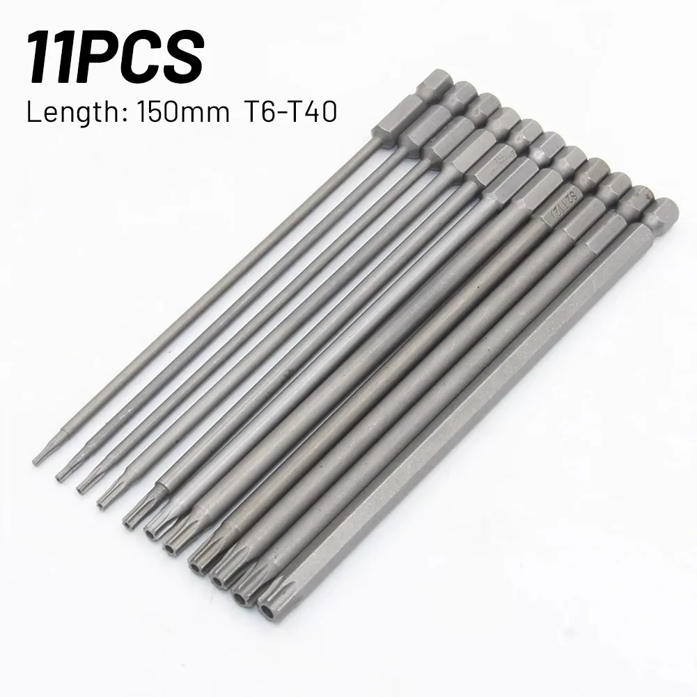 11pcs 150mm Length 1/4 Inch Hexagon Socket Handle T6-T40 Magnetic Torx Electric Screwdriver Head With Hole
11pcs 150mm Length 1/4 Inch Hexagon Socket Handle T6-T40 Magnetic Torx Electric Screwdriver Head With Hole
