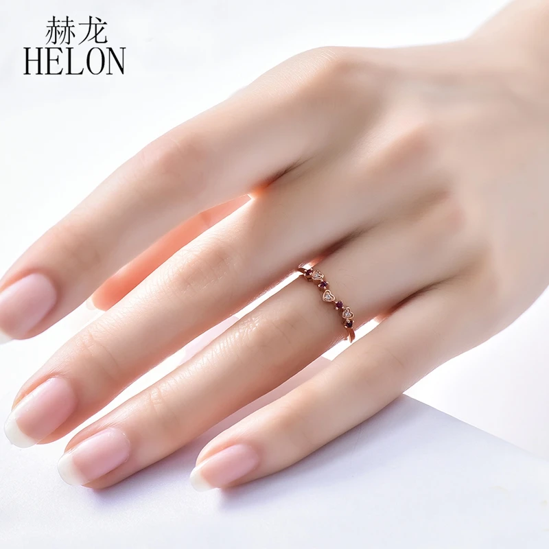 HELON Solid 14K Rose/White/Yellow Gold 100% Genuine Natural Diamonds & Ruby Engagement Ring For Women Anniversarry Best Gift
HELON Solid 14K Rose/White/Yellow Gold 100% Genuine Natural Diamonds & Ruby Engagement Ring For Women Anniversarry Best Gift