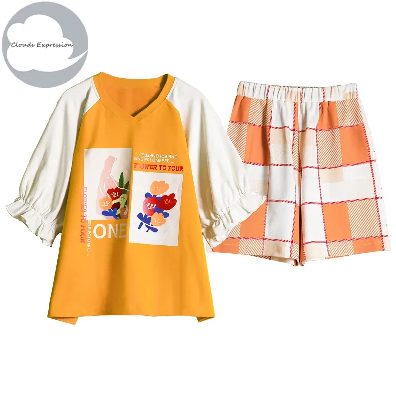 Summer Cartoon Women's Pajamas Set Yellow Short Sleeved Casual Home Sleepwear Suit For Women Pijamas Loose Comfort Pyjamas Mujer
Summer Cartoon Women's Pajamas Set Yellow Short Sleeved Casual Home Sleepwear Suit For Women Pijamas Loose Comfort Pyjamas Mujer