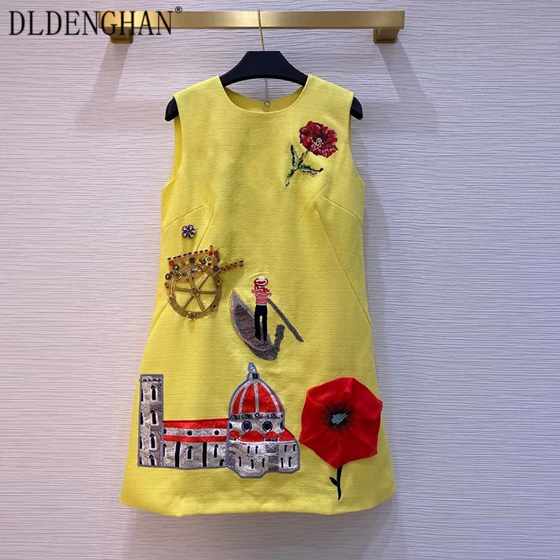 DLDENGHAN Vintage Embroidered Button Summer Dress For Women Square Collar Sleeveless Sequin Loose Dresses Fashion Female New
DLDENGHAN Vintage Embroidered Button Summer Dress For Women Square Collar Sleeveless Sequin Loose Dresses Fashion Female New