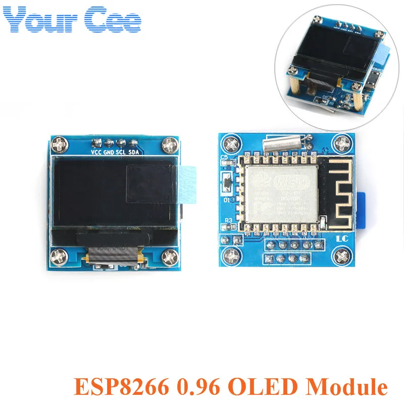 ESP8266 0 96 дюймов oled дисплей модуль DIY прогноз погоды WiFi часы ЖК экран ESP12F для