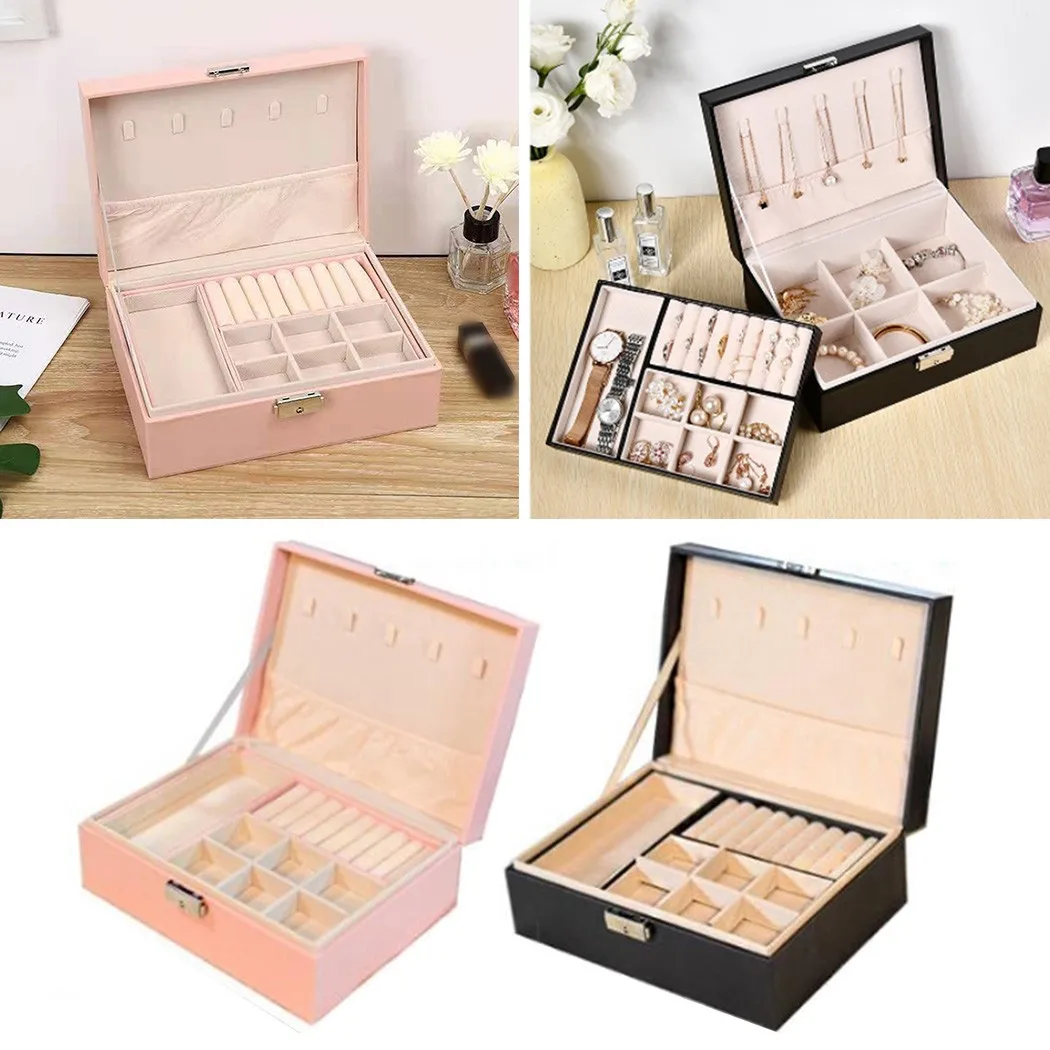 1Pc Jewelry Storage Box 23*17*8.5CM Double Layer Large Capacity PU Earrings Necklace Ring Watch Storage Jewelry Box
1Pc Jewelry Storage Box 23*17*8.5CM Double Layer Large Capacity PU Earrings Necklace Ring Watch Storage Jewelry Box