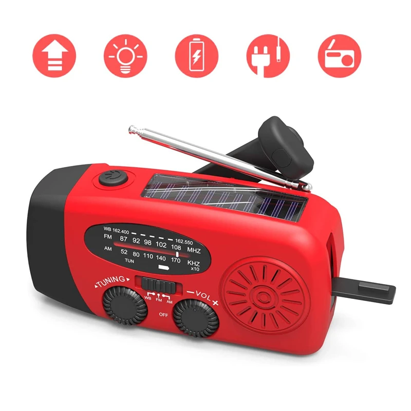 3in1 Emergency Hand Crank Self Powered AM/FM NOAA Solar Weather Radio + Powerful LED Flashlight + 1000mAh Powered Bank
3in1 Emergency Hand Crank Self Powered AM/FM NOAA Solar Weather Radio + Powerful LED Flashlight + 1000mAh Powered Bank