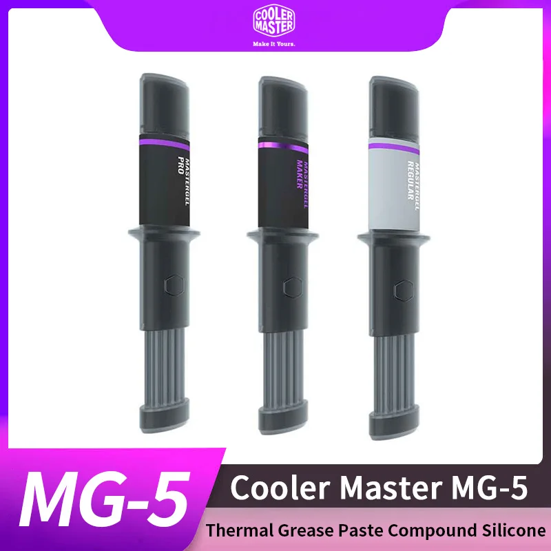 Термопаста Cooler Master MG-5, MG-8, MG-11 Вт/m.k = 11, высококлассная, силиконовая, для охлаждения процессора, GPU, ЦПУ 
Термопаста Cooler Master MG-5, MG-8, MG-11 Вт/m.k = 11, высококлассная, силиконовая, для охлаждения процессора, GPU, ЦПУ