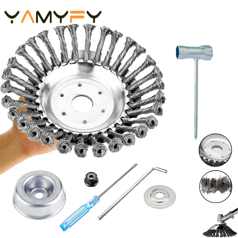 8 Inch Steel Wire Grass Trimmer Head Gearbox Fixing Kit Tool Steel Derusting Weeding Wheel Garden Grass Trimmer Head Weed Brush
8 Inch Steel Wire Grass Trimmer Head Gearbox Fixing Kit Tool Steel Derusting Weeding Wheel Garden Grass Trimmer Head Weed Brush