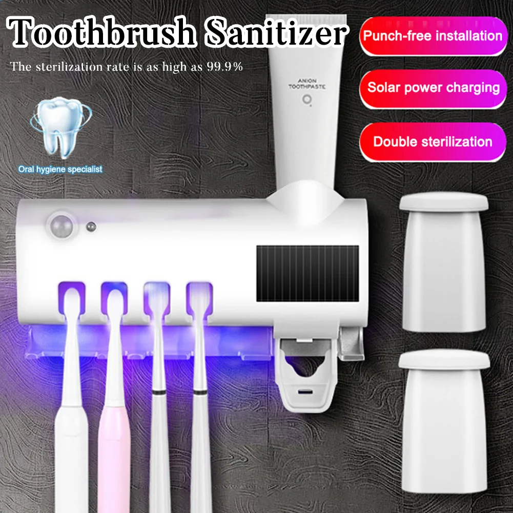 Solar Energy UV Toothbrush Holder USB Powered Wall Toothbrush Sterilizer Automatic Toothpaste Dispenser Squeezers Bathroom Acces
Solar Energy UV Toothbrush Holder USB Powered Wall Toothbrush Sterilizer Automatic Toothpaste Dispenser Squeezers Bathroom Acces