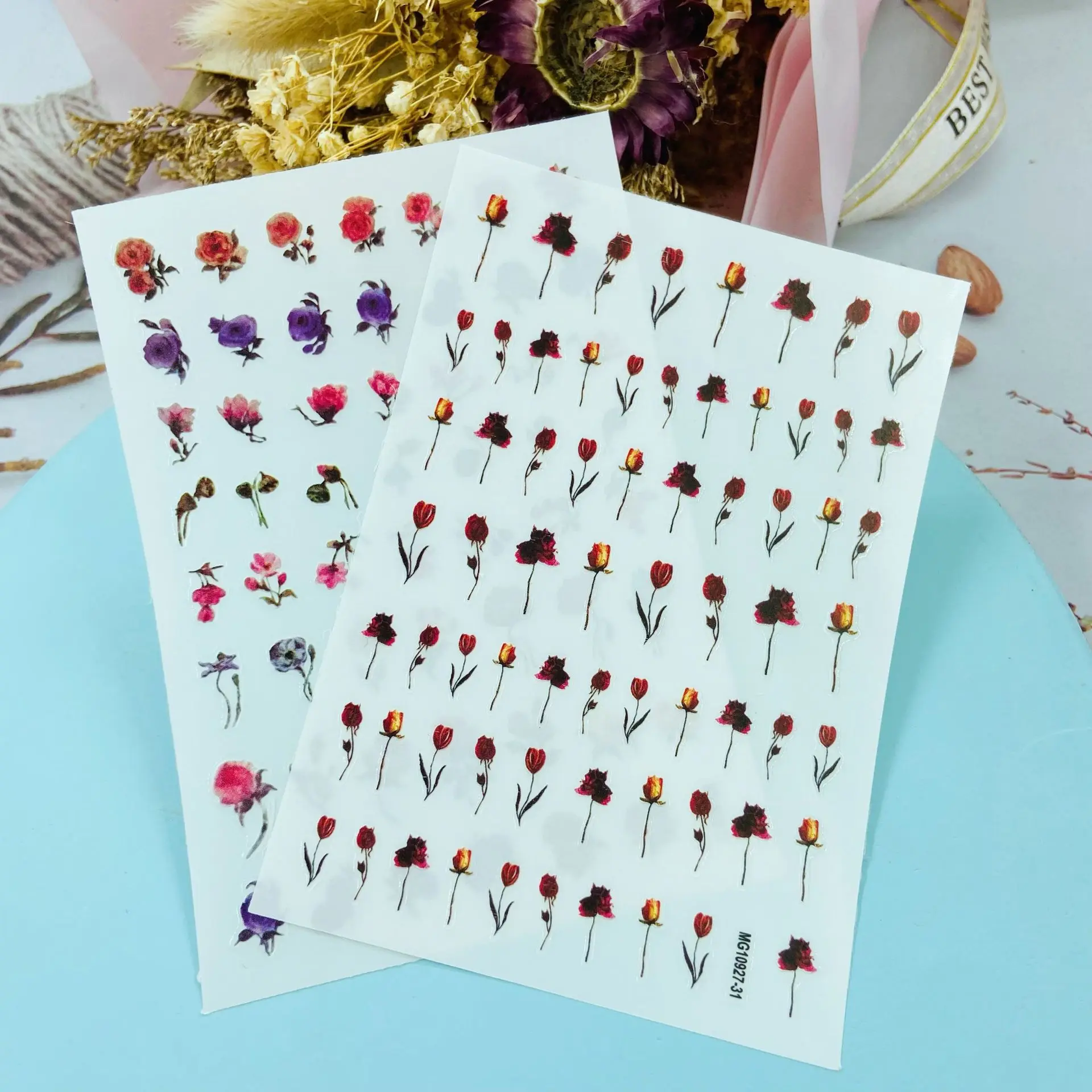 Blooming Flower Pattern Nail Art Stickers Self-adhesive Transfer Decals 3D Slider DIY Tips Nail Art Decoration Manicure Package
Blooming Flower Pattern Nail Art Stickers Self-adhesive Transfer Decals 3D Slider DIY Tips Nail Art Decoration Manicure Package