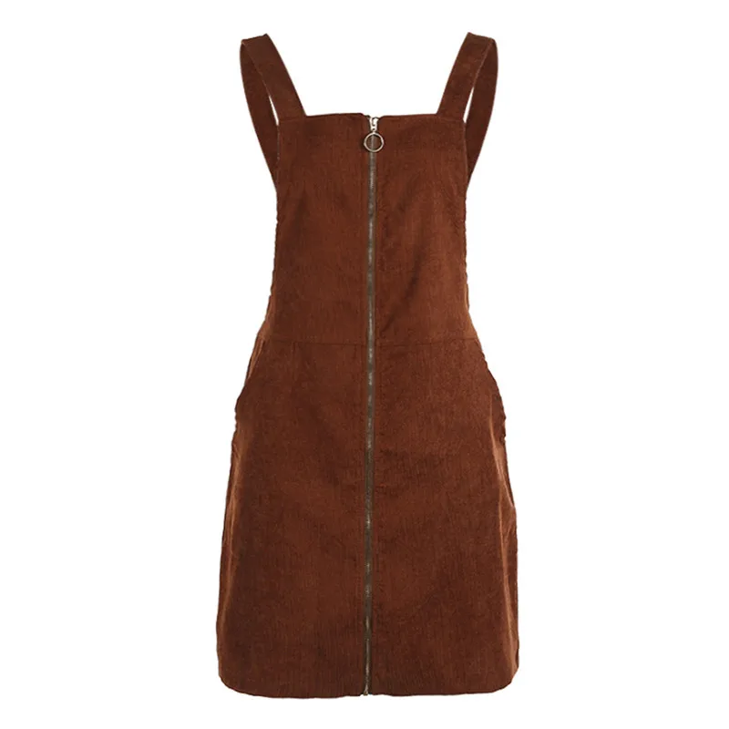 Womens Strap Dress Corduroy Straight Suspender Mini Bib Overall Pinafore Casual Pocket Dress Preppy Style
Womens Strap Dress Corduroy Straight Suspender Mini Bib Overall Pinafore Casual Pocket Dress Preppy Style