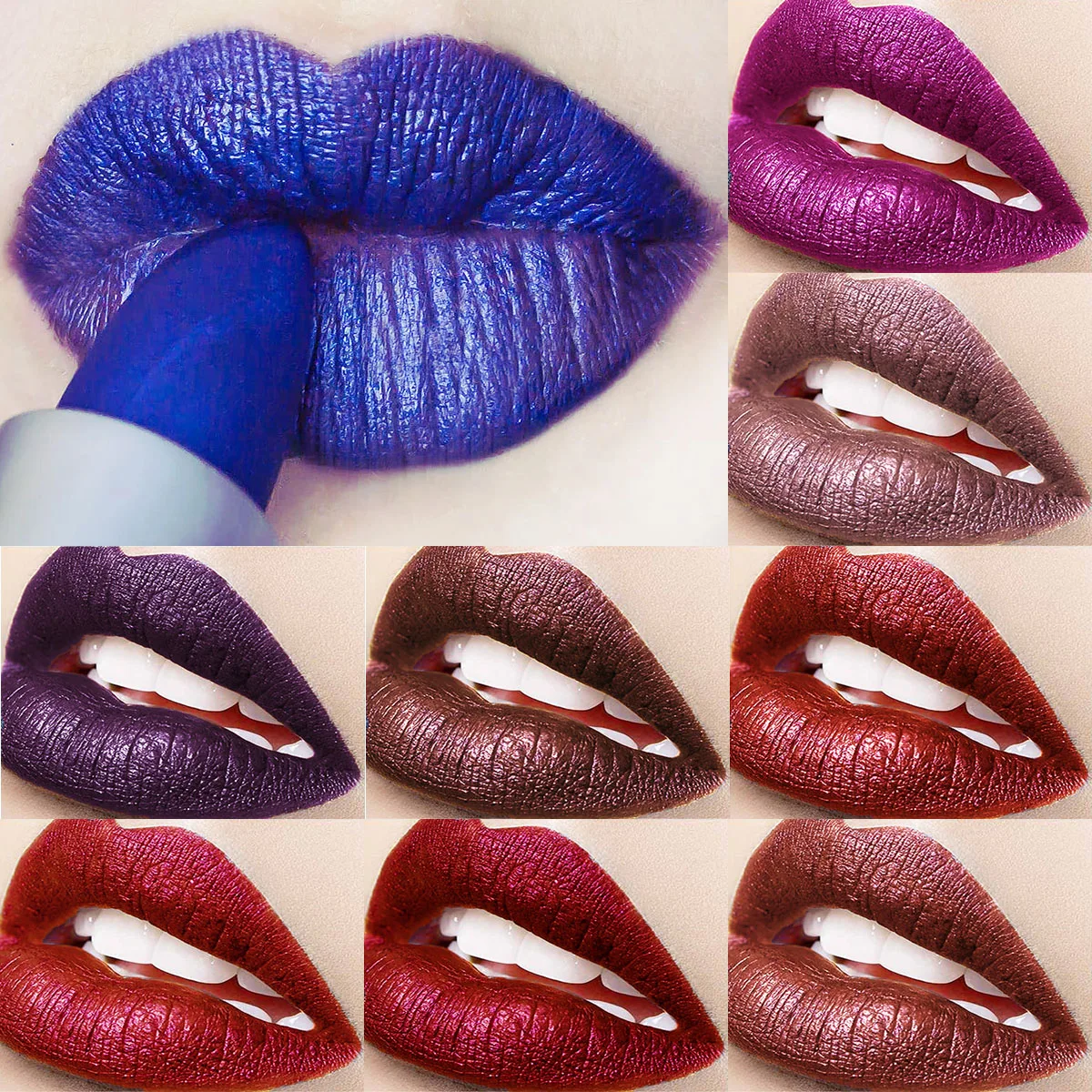 Pro Metallic Lipstick Waterproof Lip Gloss Women Beauty Sexy Lips Makeup Lip Stick Metal Lipstick Pigments Maquiagem
Pro Metallic Lipstick Waterproof Lip Gloss Women Beauty Sexy Lips Makeup Lip Stick Metal Lipstick Pigments Maquiagem