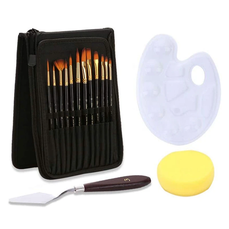 Paint Brushes Set 12 Sizes Draw Painting Brush Kit with Standing Organizer Mixing Knife Watercolor Sponge for Canvas
Paint Brushes Set 12 Sizes Draw Painting Brush Kit with Standing Organizer Mixing Knife Watercolor Sponge for Canvas