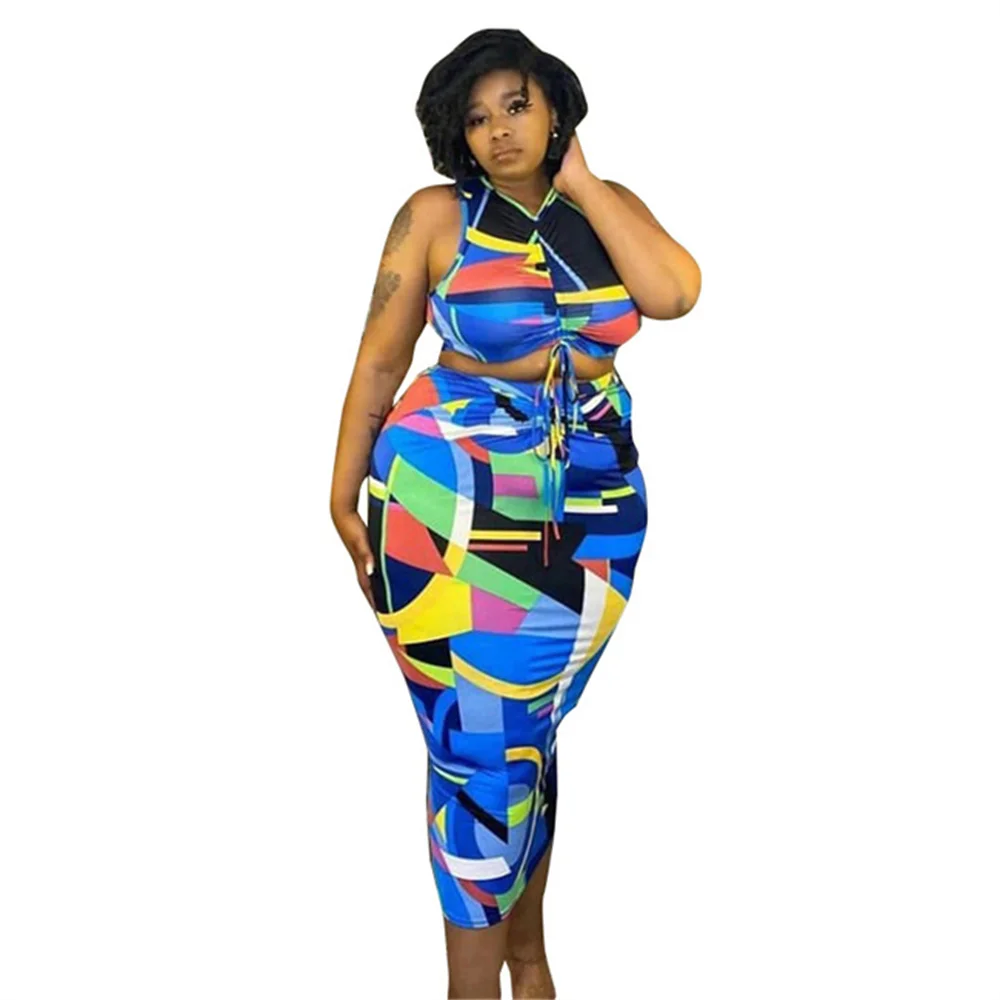 RStylish Summer Print Women 2021 Sleeveless Drawstring Crop Top Skirts Bodycon Plus Size Two Piece Set
RStylish Summer Print Women 2021 Sleeveless Drawstring Crop Top Skirts Bodycon Plus Size Two Piece Set