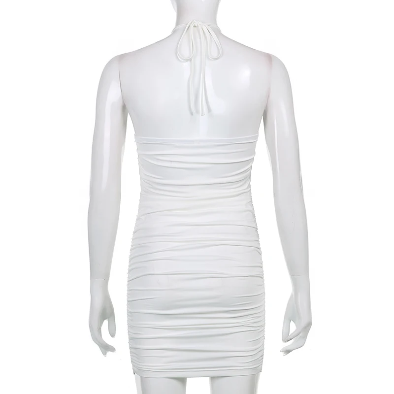 Rockmore White Sexy Halter Hollow Out Mini Dress Women Ruched Short Dress Beach Party Evening Sleeveless Dress Vintage Summer
Rockmore White Sexy Halter Hollow Out Mini Dress Women Ruched Short Dress Beach Party Evening Sleeveless Dress Vintage Summer