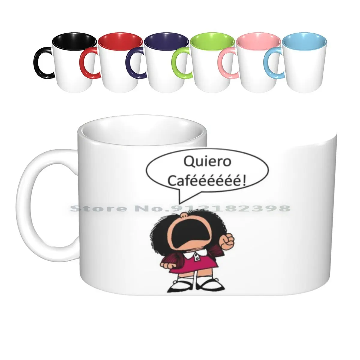 

Mafalda, кофейные, кофейные керамические кружки, кофейные чашки, Кружка для молока и чая, креативный тренд, винтажная Подарочная бутылка, чашка