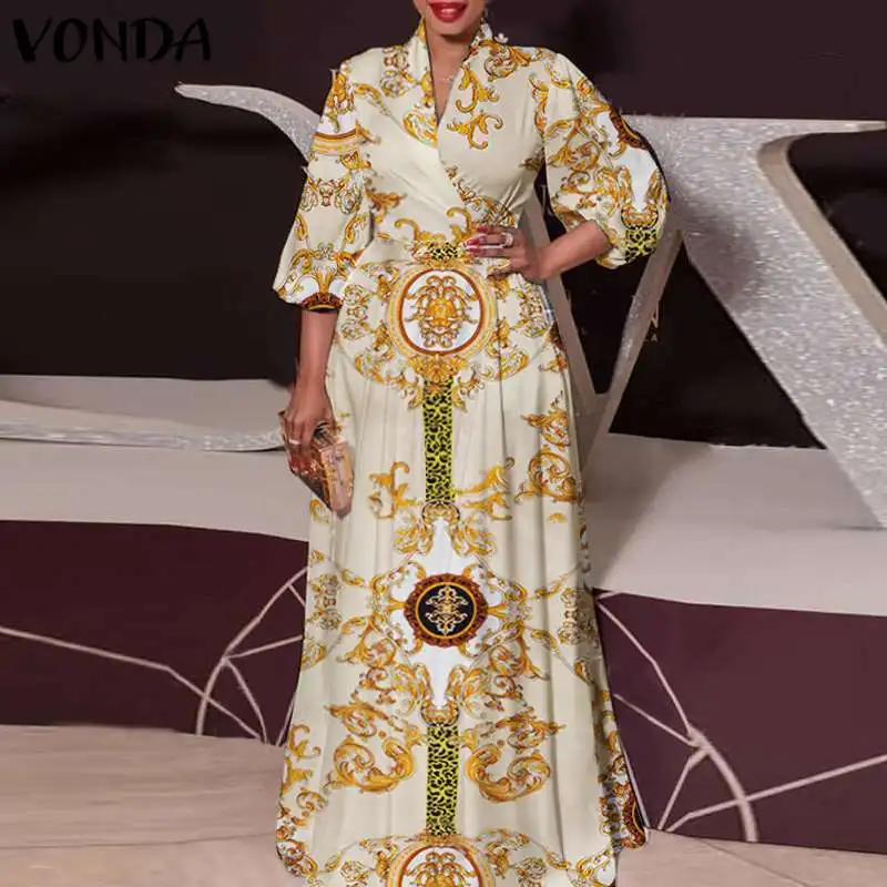 Holiday Women Dress VONDA 2021 Casual Vintage Printed Pleated Dress Sexy Party Vestidos Casual Loose Robe Femme Sundress
Holiday Women Dress VONDA 2021 Casual Vintage Printed Pleated Dress Sexy Party Vestidos Casual Loose Robe Femme Sundress