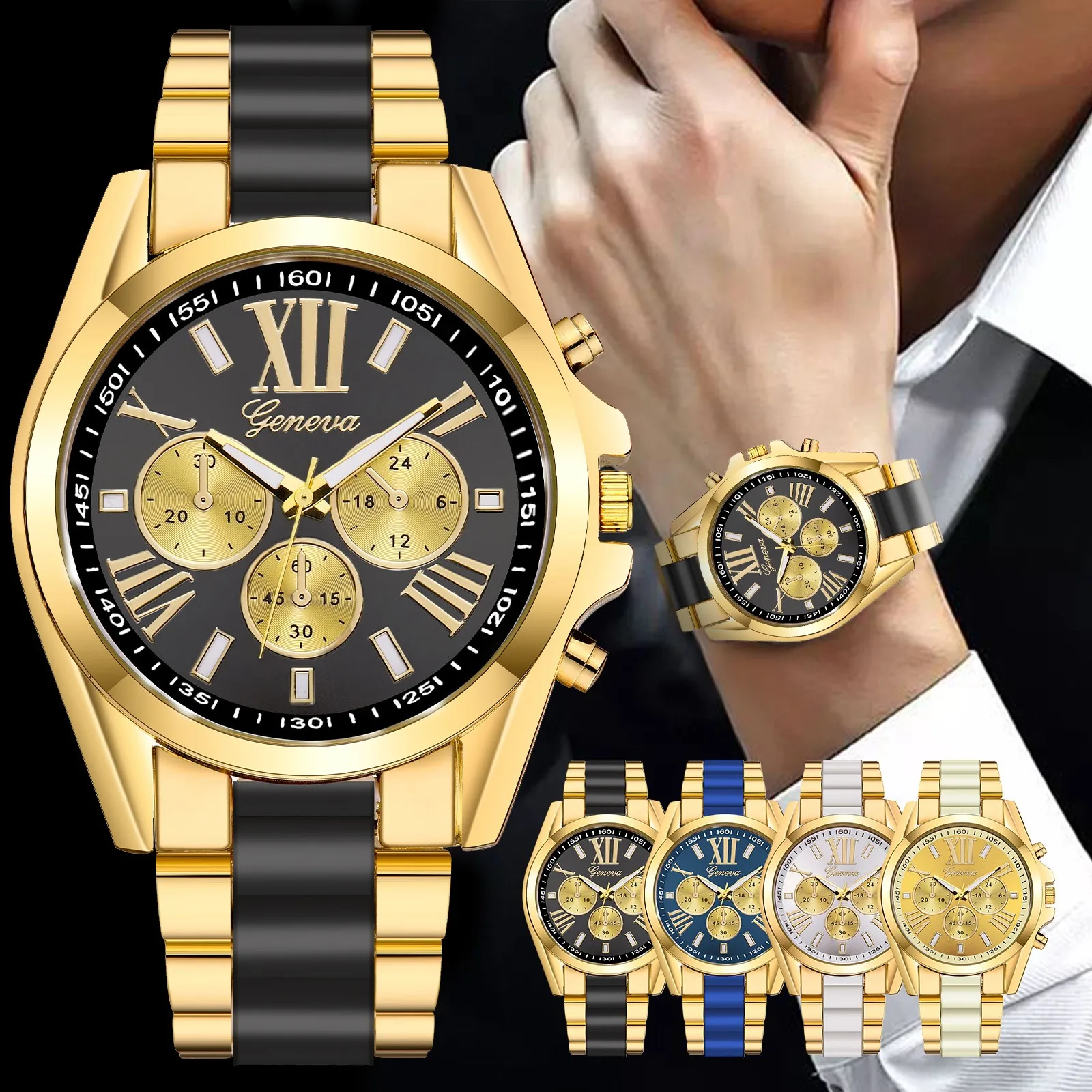 Men Military Sport Wrist Watch Gold Quartz Steel Waterproof Dual Display Male Clock Watches Relogio Masculino
Men Military Sport Wrist Watch Gold Quartz Steel Waterproof Dual Display Male Clock Watches Relogio Masculino