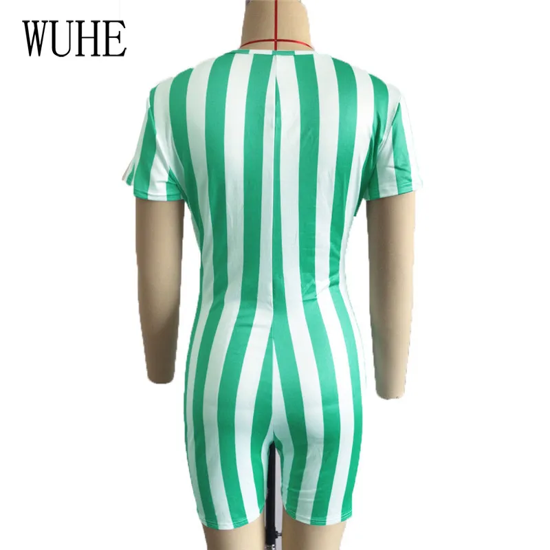 WUHE Patchwork Stripe Print Rompers Zipper Up Short Sleeve O Neck Package Hip Casual Sports Fitness Streetwear Summer Overalls
WUHE Patchwork Stripe Print Rompers Zipper Up Short Sleeve O Neck Package Hip Casual Sports Fitness Streetwear Summer Overalls
