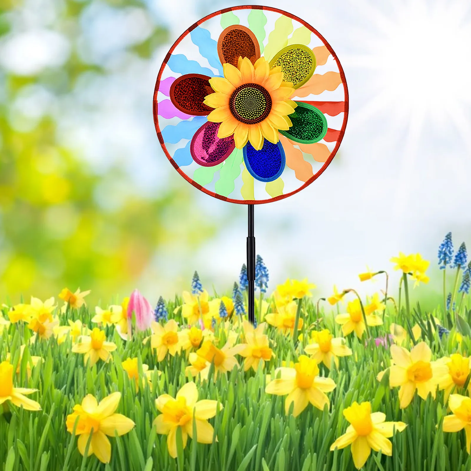 2021 New Garden Decorations Sunflower Windmill Party Windmill Sunflower Windmill Outdoor Camping Funny Lawn Garden Decoration