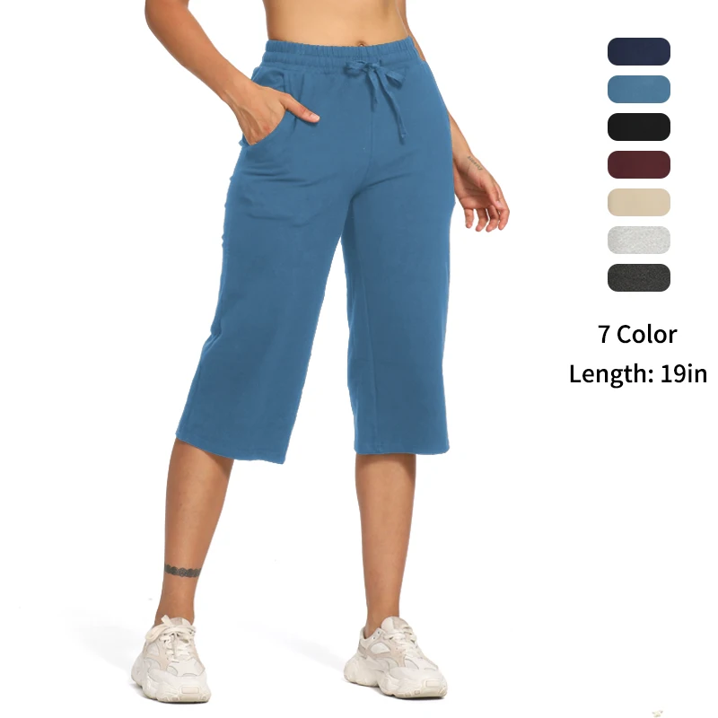 Women Lounge Yoga Capris Pants High Waist Workout Wide Leg Drawstring Comfy Pants with Pockets Indoor Plus Size Cotton Pant
Women Lounge Yoga Capris Pants High Waist Workout Wide Leg Drawstring Comfy Pants with Pockets Indoor Plus Size Cotton Pant