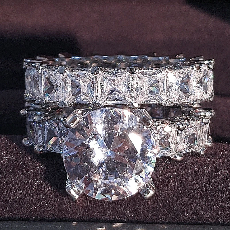 Luxury Real 925 Sterling Silver Oval Princess Cut Wedding Ring Set For Women Engagement Band Eternity Jewelry Zirconia R4975
Luxury Real 925 Sterling Silver Oval Princess Cut Wedding Ring Set For Women Engagement Band Eternity Jewelry Zirconia R4975