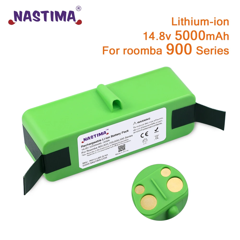 

NASTIMA 14.8V 5Ah Li-ion Battery for iRobot Roomba 900 800 700 600 500 Series 960 980 985 550 560 610 680 690 770 780 870 890