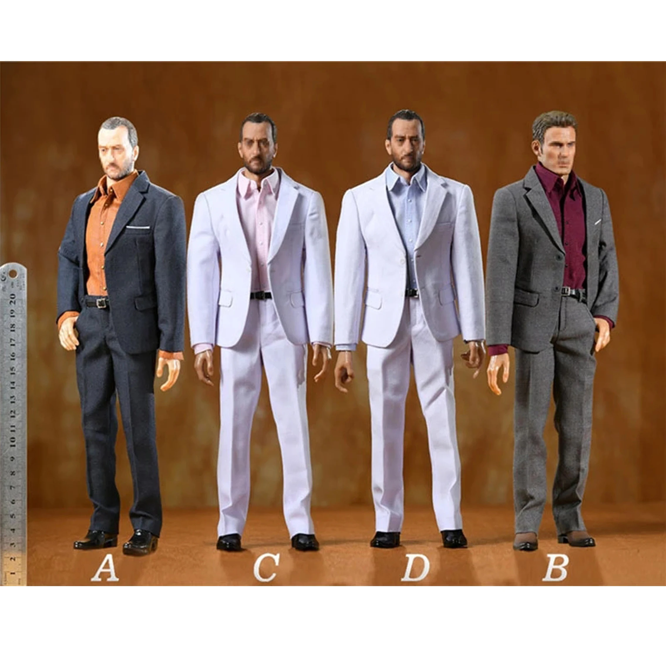 CEN-M17 1/6 Gentleman Narrow Shoulder Male Suit Trousers Shirt Belt Shoes Set Fit 12" Body Figure
CEN-M17 1/6 Gentleman Narrow Shoulder Male Suit Trousers Shirt Belt Shoes Set Fit 12" Body Figure