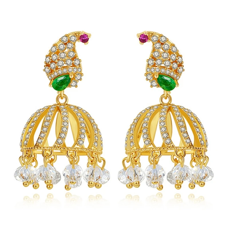 1 Pair Luxury Crystal Retro Ethnic Indian Zircon Bell Drop Beads Tassel Dangler Earrings Vintage Women Bridal Jewelry
1 Pair Luxury Crystal Retro Ethnic Indian Zircon Bell Drop Beads Tassel Dangler Earrings Vintage Women Bridal Jewelry