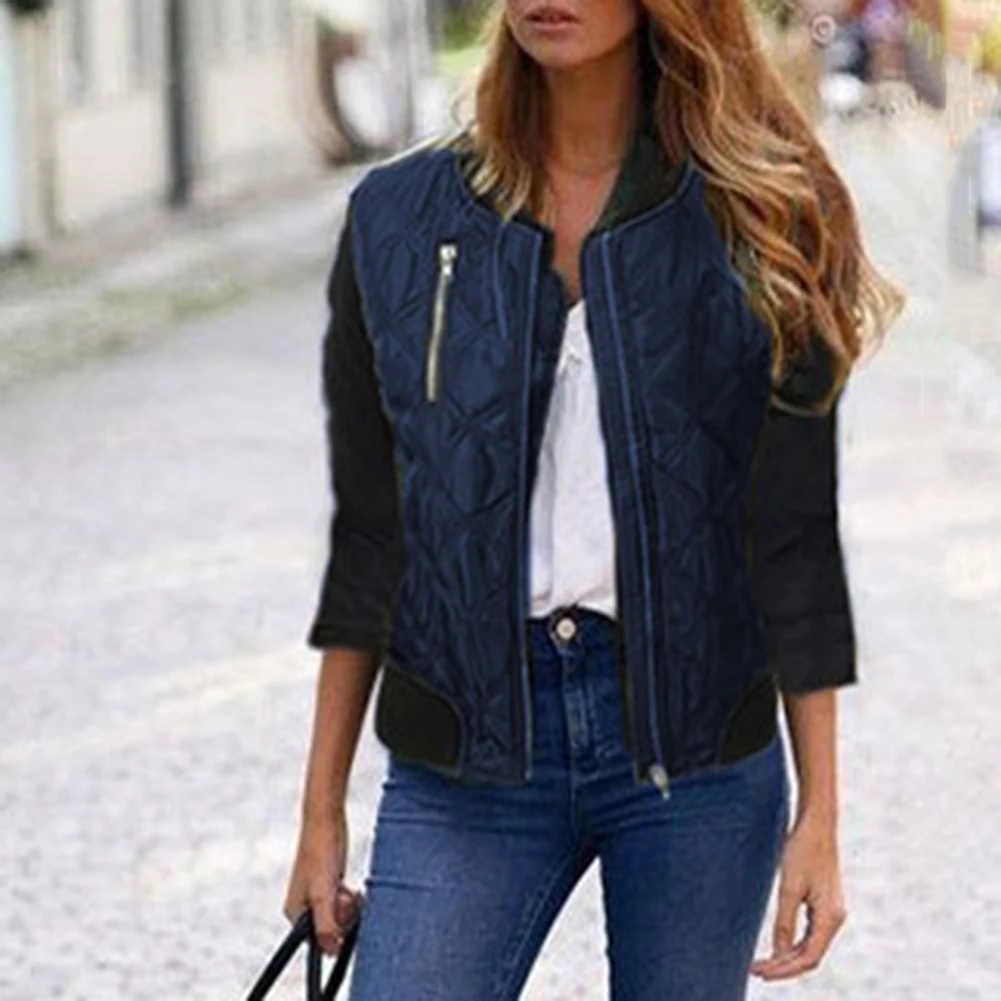 Women Casual Long Sleeve Zip up Basic Coat Winter Thicken Outwear Bomber Jacket Winter Stand Collar Faux Leather Buttons Pocket
Women Casual Long Sleeve Zip up Basic Coat Winter Thicken Outwear Bomber Jacket Winter Stand Collar Faux Leather Buttons Pocket