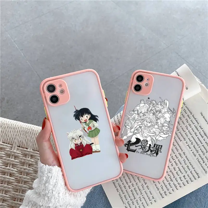 Cartoon Inuyasha Phone Case For iPhone 12 11 Mini Pro XR XS Max 7 8 Plus X Matte transparent Pink Cover
Cartoon Inuyasha Phone Case For iPhone 12 11 Mini Pro XR XS Max 7 8 Plus X Matte transparent Pink Cover