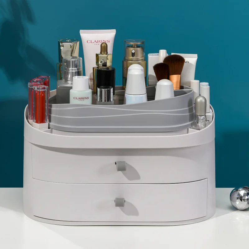 New Large-capacity Cosmetic Storage Box Toiletry Make Up Organizer With Double Drawer For Bathroom Dresser Plastic Storage Box
New Large-capacity Cosmetic Storage Box Toiletry Make Up Organizer With Double Drawer For Bathroom Dresser Plastic Storage Box