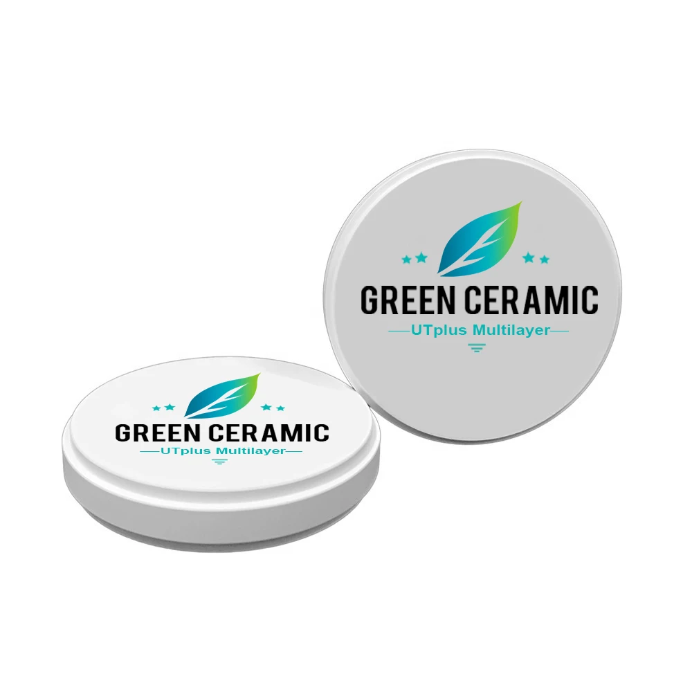 Green UT Plus Multilayer Dental Zirconia Disc Full Crown Bridge Translucency and Strength Gradient with Japan Powder 
Green UT Plus Multilayer Dental Zirconia Disc Full Crown Bridge Translucency and Strength Gradient with Japan Powder