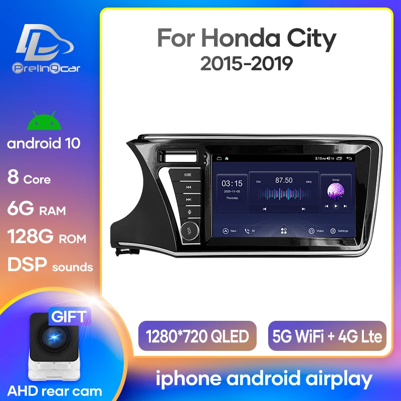 Система Android 10 0 автомобильный сенсорный экран IPS стерео для Honda new City