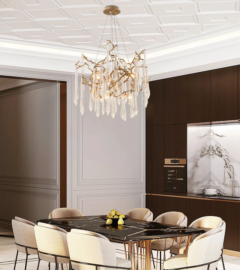 Art fan room crystal chandelier French light luxury post modern all copper designer bedroom villa pure copper branch lamp
Art fan room crystal chandelier French light luxury post modern all copper designer bedroom villa pure copper branch lamp