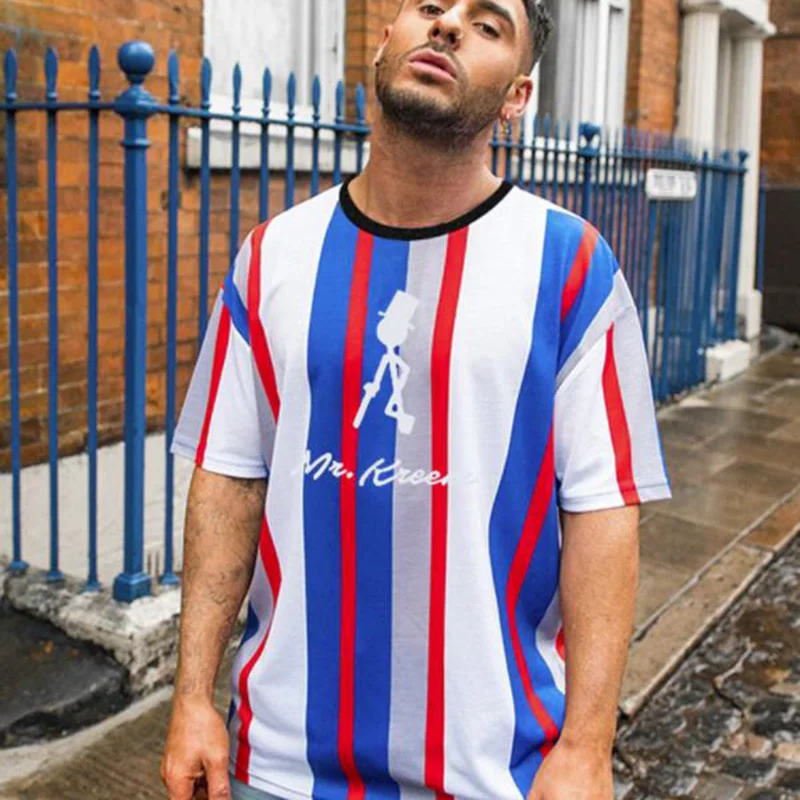 2021 Summer New Style Men's Trendy Loose T-Shirt Fashion Striped Short-Sleeved Street Hip-Hop Style Polyester Quick-Drying Tops
2021 Summer New Style Men's Trendy Loose T-Shirt Fashion Striped Short-Sleeved Street Hip-Hop Style Polyester Quick-Drying Tops