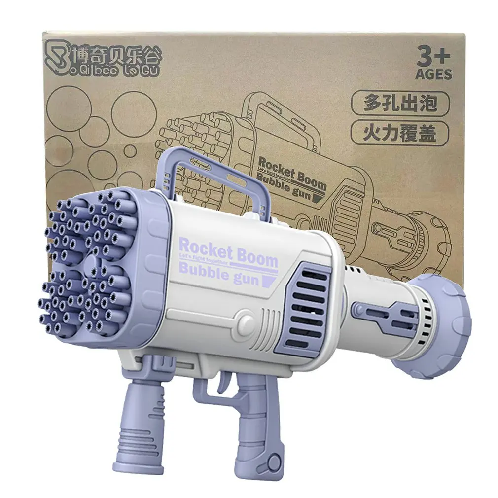 64-Holes Gatling Bubble Guns For Kids Electric Automatic Bubble Machine Rocket Launcher Outdoor Children Toys Boys Girls Gift
64-Holes Gatling Bubble Guns For Kids Electric Automatic Bubble Machine Rocket Launcher Outdoor Children Toys Boys Girls Gift