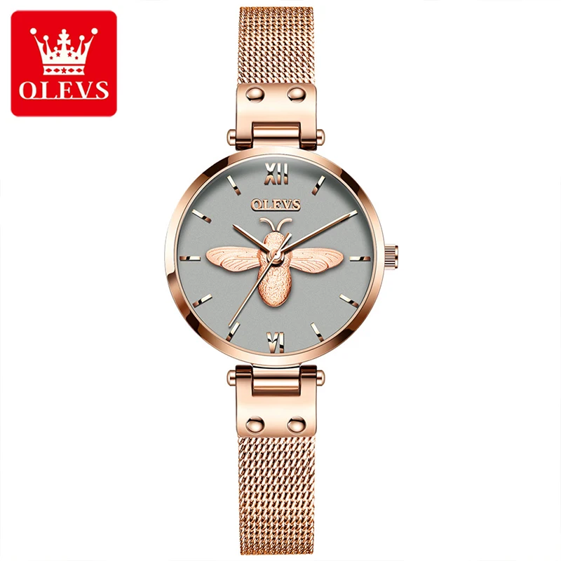 OLEVS 2021 New Fashion Casual Quartz Alloy Case Milanese Mesh Belt Embossed Bee Waterproof Stainless Steel Strap Watches 6895
OLEVS 2021 New Fashion Casual Quartz Alloy Case Milanese Mesh Belt Embossed Bee Waterproof Stainless Steel Strap Watches 6895