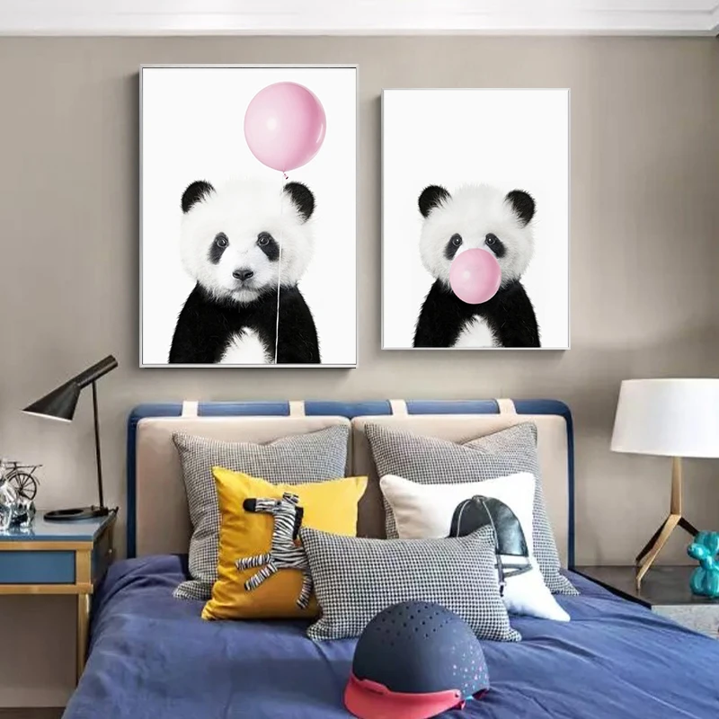 Baby Panda Print Animal With Bubble Gum Poster Nursery Wall Art Picture Decor Cute Pink Balloon Baby Shower Gift Canvas Painting
Baby Panda Print Animal With Bubble Gum Poster Nursery Wall Art Picture Decor Cute Pink Balloon Baby Shower Gift Canvas Painting