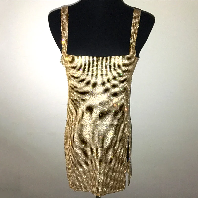 Glitter Strap Dress Sleeveless Sexy Ladies Slim Club Bar Split Dresses Gold Silver Brilliant Carnival Mini Dress Festival Wear
Glitter Strap Dress Sleeveless Sexy Ladies Slim Club Bar Split Dresses Gold Silver Brilliant Carnival Mini Dress Festival Wear