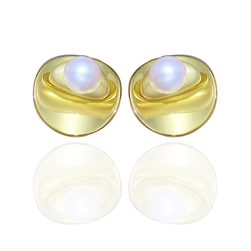 MeiBaPJ New Fashion 925 Genuine Silver Natural Freshwater Pearl Goldenr Simple Stud Earrings Fine Wedding Jewelry for Women
MeiBaPJ New Fashion 925 Genuine Silver Natural Freshwater Pearl Goldenr Simple Stud Earrings Fine Wedding Jewelry for Women