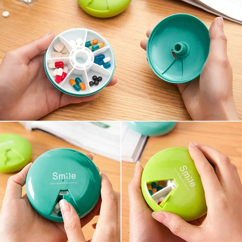 7 Days Drugs Pill Container Medical Kit Portable Rotation Weekly Rotating Pill box Travel Splitter Cutter Container
7 Days Drugs Pill Container Medical Kit Portable Rotation Weekly Rotating Pill box Travel Splitter Cutter Container