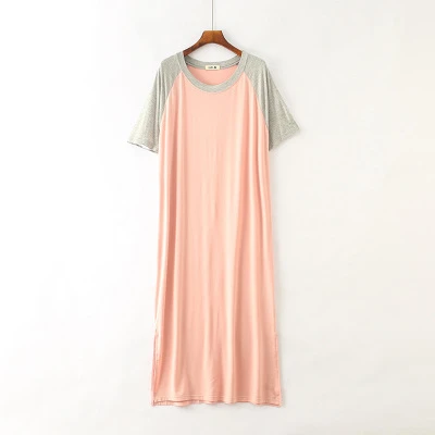Women's Nightgown Summer Modal Dress Short Sleeve Soft Nightdress Plus Size Long Sleepwear Casual Solid Home Clothes
Women's Nightgown Summer Modal Dress Short Sleeve Soft Nightdress Plus Size Long Sleepwear Casual Solid Home Clothes