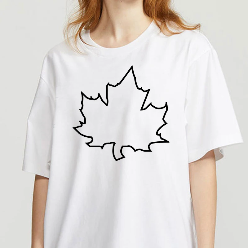 Maple Leaf theme Print T shirt Women Fashion Tshirt O neck Short Sleeve Harajuku T shirt White Tops Female Tops
Maple Leaf theme Print T shirt Women Fashion Tshirt O neck Short Sleeve Harajuku T shirt White Tops Female Tops