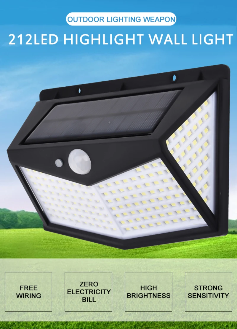 LED Solar Power Wall Light Outdoor Street Garden Decoration Spotlight Motion Sensor Waterproof Four-sided Strong Solar Lamp
LED Solar Power Wall Light Outdoor Street Garden Decoration Spotlight Motion Sensor Waterproof Four-sided Strong Solar Lamp