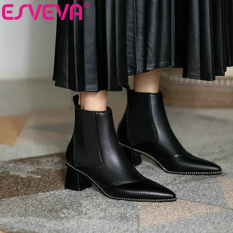 Женские ботильоны без застежки ESVEVA, черные ботинки из искусственной кожи на среднем квадратном каблуке, с острым носком, на платформе, разме...
Женские ботильоны без застежки ESVEVA, черные ботинки из искусственной кожи на среднем квадратном каблуке, с острым носком, на платформе, разме...