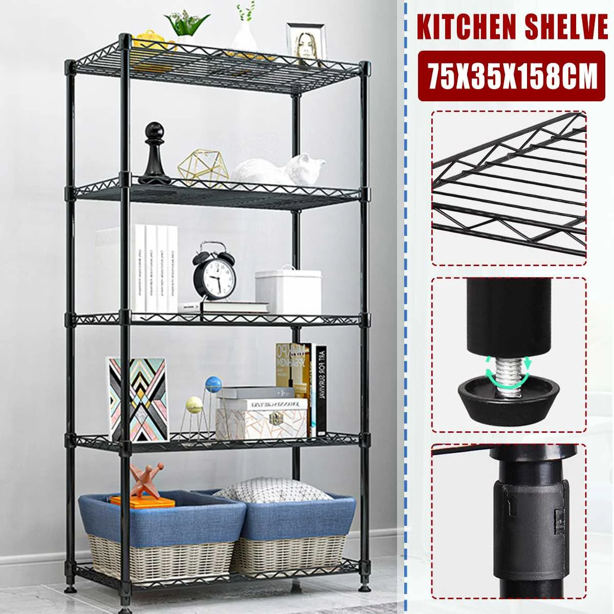 Multi-layer Stainless Steel Kitchen Rack Floor Type Microwave Oven Shelf Storage Rack Pot Oven Home Space Organizer
Multi-layer Stainless Steel Kitchen Rack Floor Type Microwave Oven Shelf Storage Rack Pot Oven Home Space Organizer