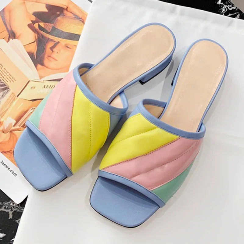 Fashion Rainbow Slippers Women Luxury Shoes Woman 2021 Summer High Quality Brand Designer Sandals Ladies Outside Casual Slipper
Fashion Rainbow Slippers Women Luxury Shoes Woman 2021 Summer High Quality Brand Designer Sandals Ladies Outside Casual Slipper